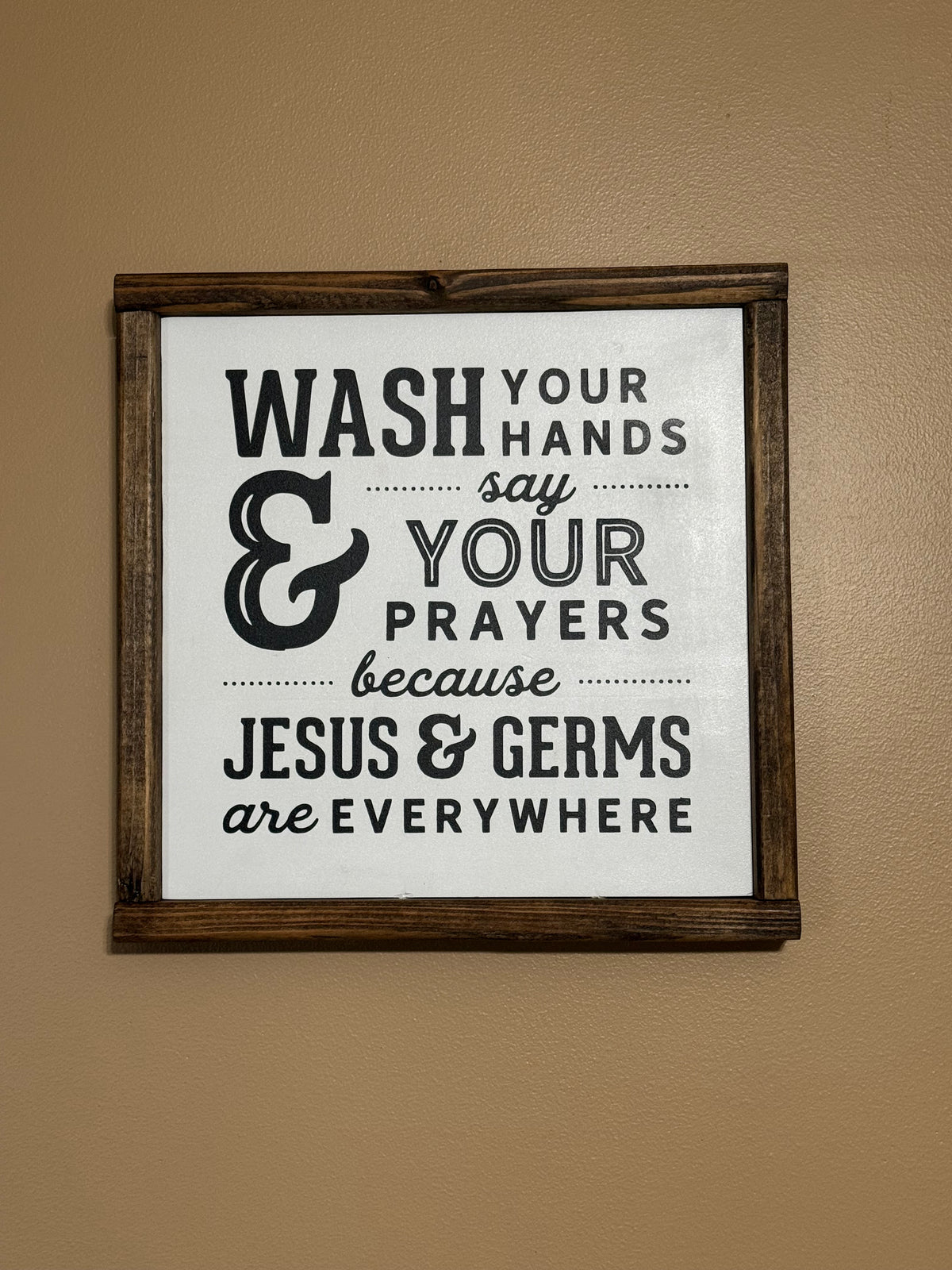 wash your hands framed 12x12