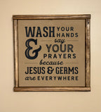 wash your hands framed 12x12