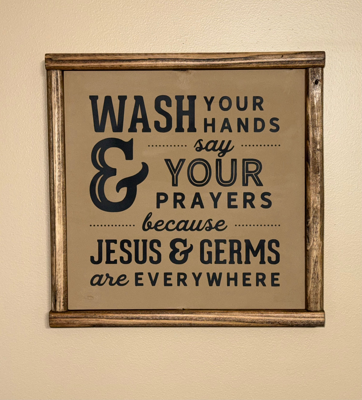 wash your hands framed 12x12
