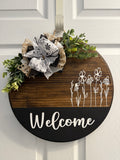 Black and white floral welcome